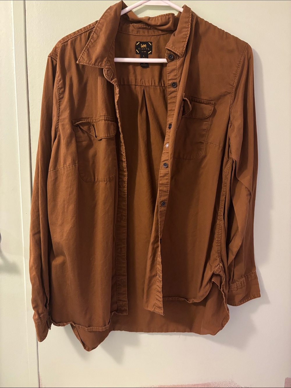 Lee Men’s Casual Button-Down Shirt in Rust